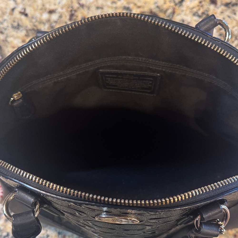 Coach Black Embossed Dome Satchel - Picture 10 of 11